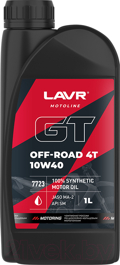 Моторное масло Lavr Moto GT Off Road 4T 10W40 SM / Ln7723 (1л)