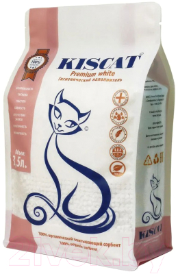 Наполнитель для туалета Kiscat Premium White (3.5л)
