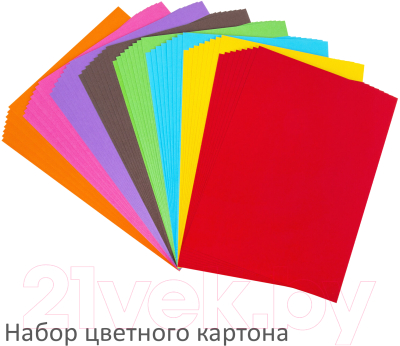 Набор цветной бумаги и картона Brauberg 115091
