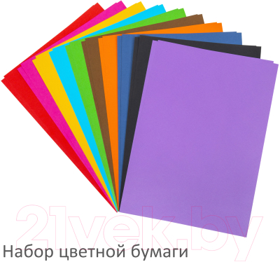 Набор цветной бумаги и картона Brauberg 115091