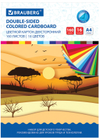Набор цветного картона Brauberg Тонированный в массе / 115090 (16цв) - 