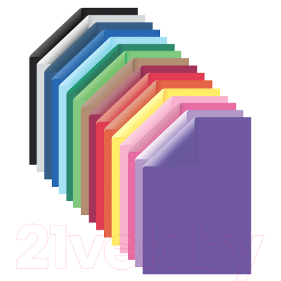 Набор цветного картона Brauberg Тонированный в массе / 115090 (16цв)