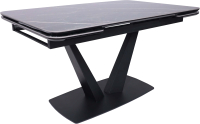 Обеденный стол Аврора Ле-ман 140-204x90 керамика (графит Wacom Pulido/черный матовый) - 