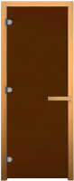 Стеклянная дверь для бани/сауны Везувий 190x70 CR (8мм, стекло бронза матовая, ольха) - 