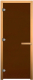Стеклянная дверь для бани/сауны Везувий 190x70 CR (8мм, стекло бронза матовая, ольха) - 