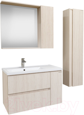 Шкаф с зеркалом для ванной Grossman Юнит 80 / 2080112 (кадена лайт)