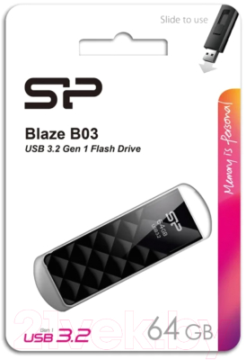 Usb flash накопитель Silicon Power Blaze B03 64GB (SP064GBUF3B03V1K)