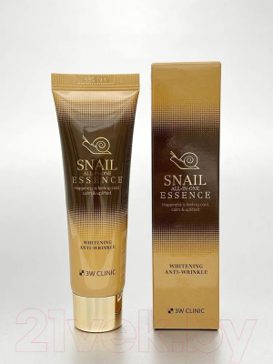 Эссенция для лица 3W Clinic Snail All-In-One Essence Whitening Anti-Wrinkle (60мл)