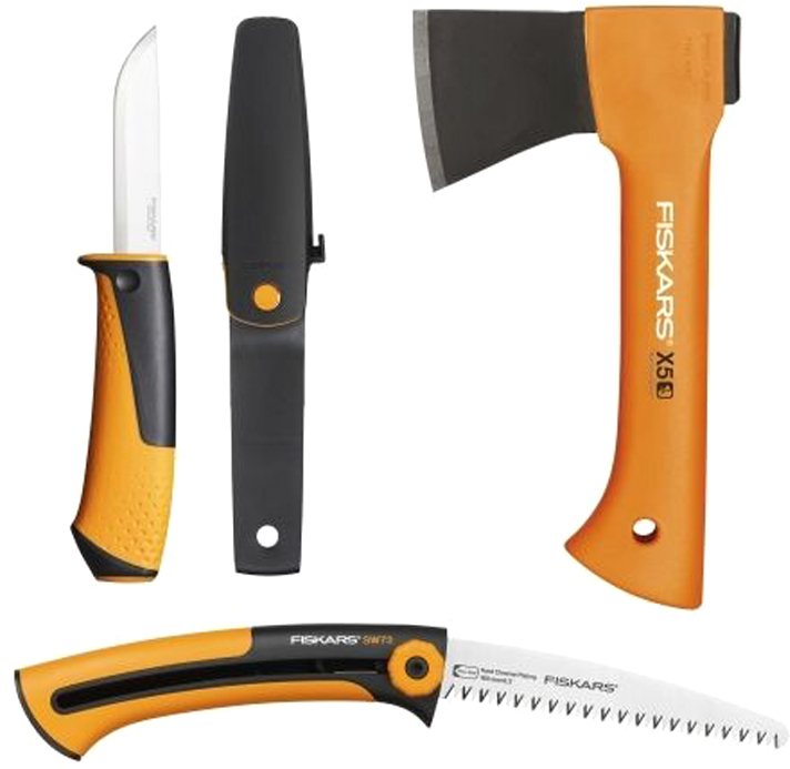 Набор аксессуаров для туризма Fiskars Топор+пила+нож / 1057912