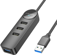 USB-хаб Borofone DH5 4в1 USB в USB3.0+USB2.0x3 (1.2м) - 