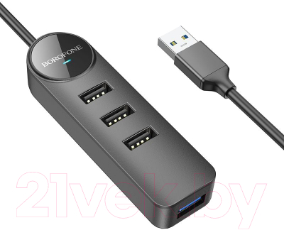 USB-хаб Borofone DH5 4в1 USB в USB3.0+USB2.0x3 (1.2м)