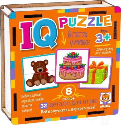Развивающая игра Айрис-пресс IQ деревянный. В гостях у мишки 3+ / 9785811282487