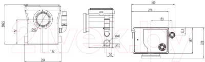 Канализационная установка Unipump Sanivort 405 M (Compact)