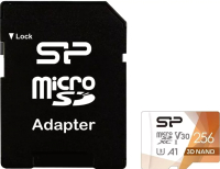 Карта памяти Silicon Power microSDXC A1 V30 UHS-I U3 256GB (SP256GBSTXDU3V20AB) - 