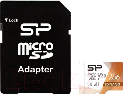 Карта памяти Silicon Power microSDXC A1 V30 UHS-I U3 256GB (SP256GBSTXDU3V20AB)