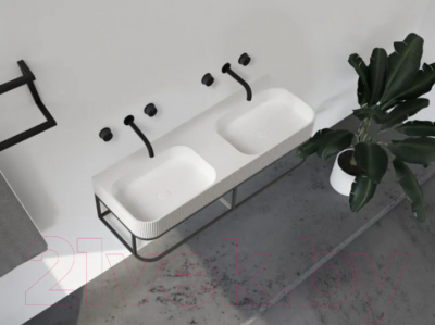 Консоль для ванной с умывальником Abber Stein AS2646 (белый матовый)