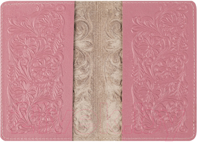Обложка на паспорт Кожевенная Мануфактура Цветы / Obl_54966 (розовый)
