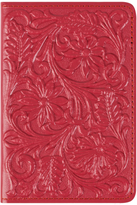 Обложка на паспорт Кожевенная Мануфактура Цветы / Obl_54964 (фуксия)