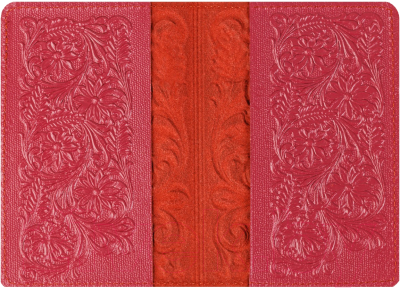 Обложка на паспорт Кожевенная Мануфактура Цветы / Obl_54964 (фуксия)