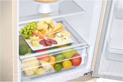 Холодильник с морозильником Samsung RB37A52N0EL (бежевый)