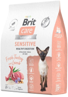 Сухой корм для кошек Brit Care Sensitive Healthy Digestion с индейкой и ягненком / 5066155 (7кг) - 