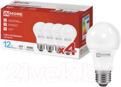 Набор ламп INhome LED-A60-VC / 4690612047676 (4шт)