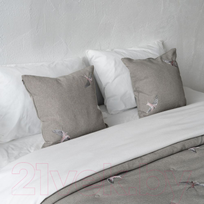 Набор текстиля для спальни Pasionaria Мэри 230x250 с наволочками (бежево-серый)