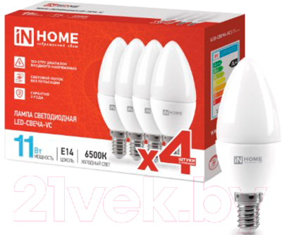 Набор ламп INhome LED-СВЕЧА-VC / 4690612047805 (4шт)