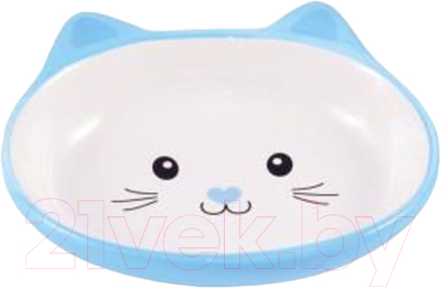 Миска для животных Mr. Kranch Мордочка кошки / MKR211222 (голубой)