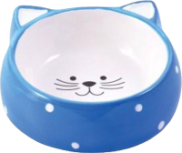 Миска для животных Mr. Kranch Мордочка кошки / MKR211192 (голубой) - 