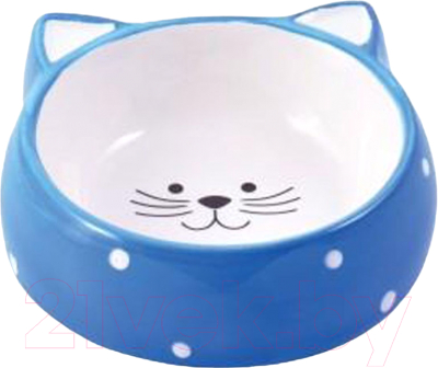 Миска для животных Mr. Kranch Мордочка кошки / MKR211192 (голубой)