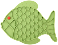 Игрушка для собак Mr. Kranch Рыбка Дозирующий коврик для лизания / MKR000154 (зеленый) - 