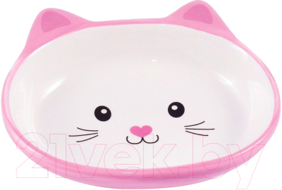 Миска для животных Mr. Kranch Мордочка кошки / MKR211215 (розовый)