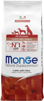 Сухой корм для собак Monge Speciality Line Puppy & Junior Lamb&Rice (12кг)