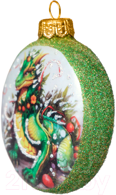 Елочная игрушка Грай Медальон Зеленый Дракон Ф-174