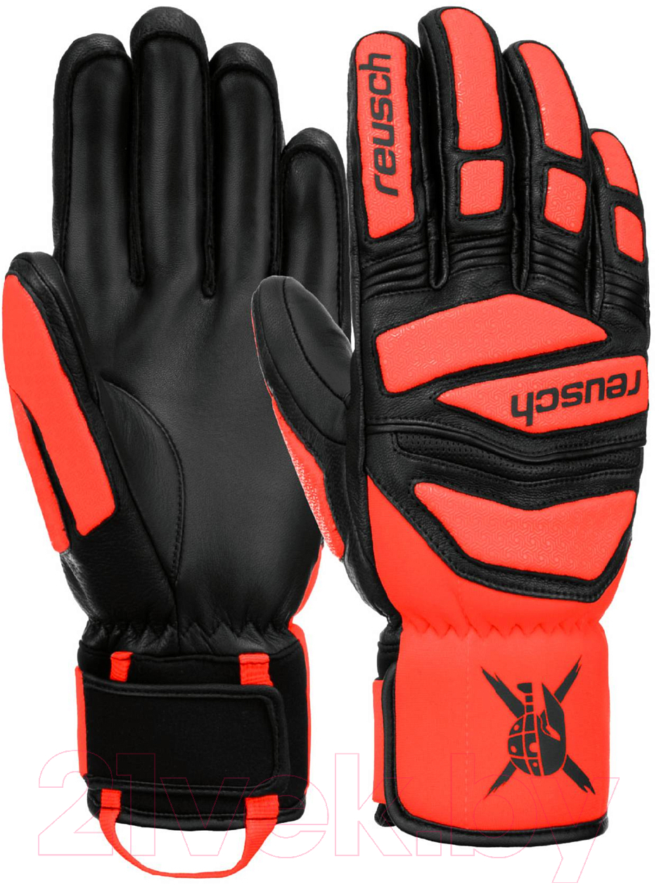 Перчатки лыжные Reusch Worldcup Warrior Dh / 6211119-7809 (р-р 10, Black/Fluo Red) — фото 3