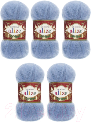 Набор пряжи для вязания Alize Kid Royal 62% мохер, 38% полиамид / 40 (500м, голубой, 5 мотков)
