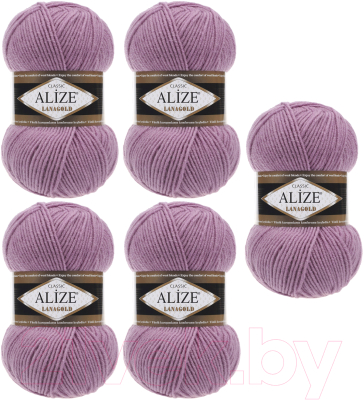 Набор пряжи для вязания Alize Lanagold 49% шерсть, 51% акрил / 28 (240м, сухая роза, 5 мотков)