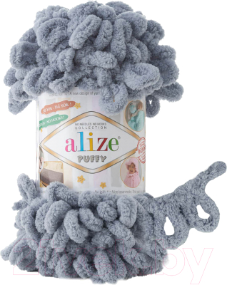Набор пряжи для вязания Alize Puffy 100% микрополиэстер / 428 (9.2м, средний серый, 5 мотков)
