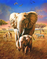 Картина по номерам Kolibriki Африканские слоны 40x50 VA-3746 - 
