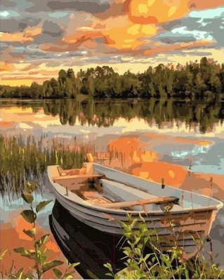 Картина по номерам Kolibriki Лодка на реке 40x50 VA-3115
