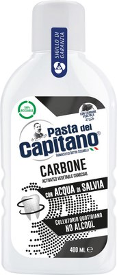 Ополаскиватель для полости рта Pasta del Capitano Carbone Activated Vegetable Charcoal (400мл) - 