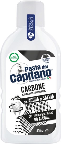 Ополаскиватель для полости рта Pasta del Capitano Carbone Activated Vegetable Charcoal (400мл)