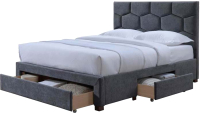 Двуспальная кровать Halmar Harriet 160x200 (серый) - 
