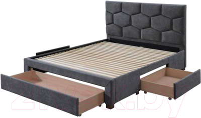 Двуспальная кровать Halmar Harriet 160x200 (серый)
