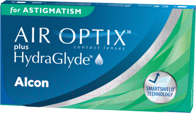 Контактная линза Air Optix For Astigmatism Hydraglyde Sph-0.00 cyl-0.75 ax010 R8.7
