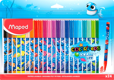 Фломастеры Maped Color Peps Ocean Life / 845703 (24цв)