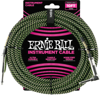 Кабель гитарный Ernie Ball P06077 (черный/зеленый)