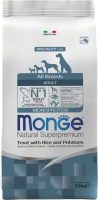 Сухой корм для собак Monge Speciality Line Monoprotein с форелью рисом и картофелем (2.5кг) - 