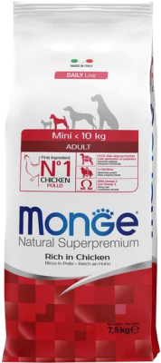 Сухой корм для собак Monge Daily Line Mini с курицей (7.5кг)